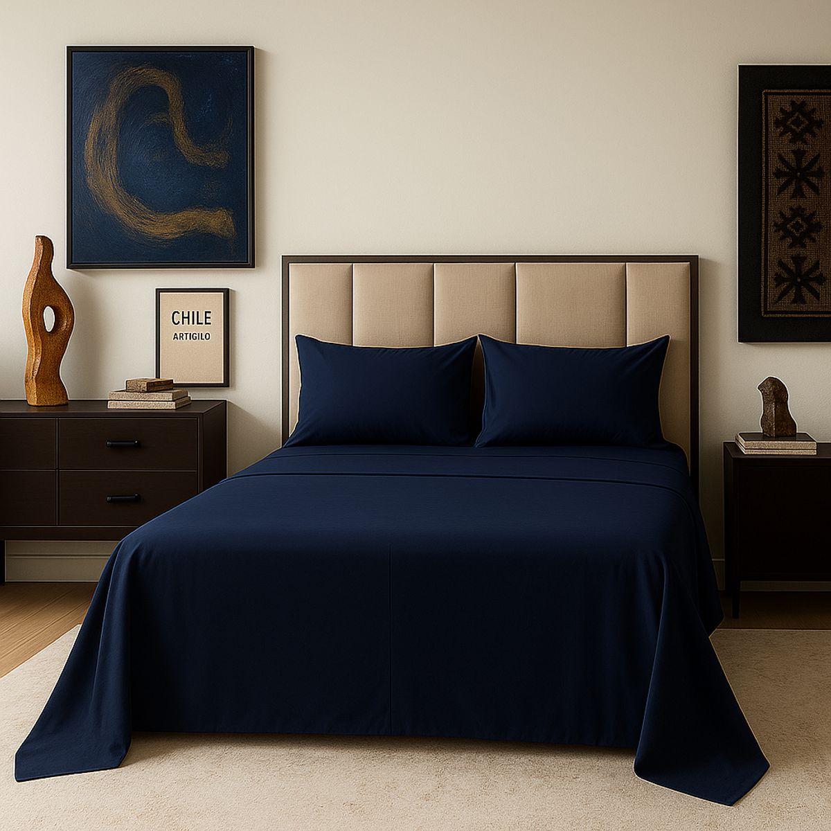 ARMONIA - Kit de sábanas Marino Super King size 144H Sin estampado