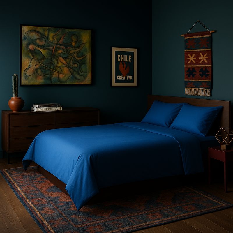 ARMONIA - Sábanas de cama Marino SuperKing 144 h Sin estampado