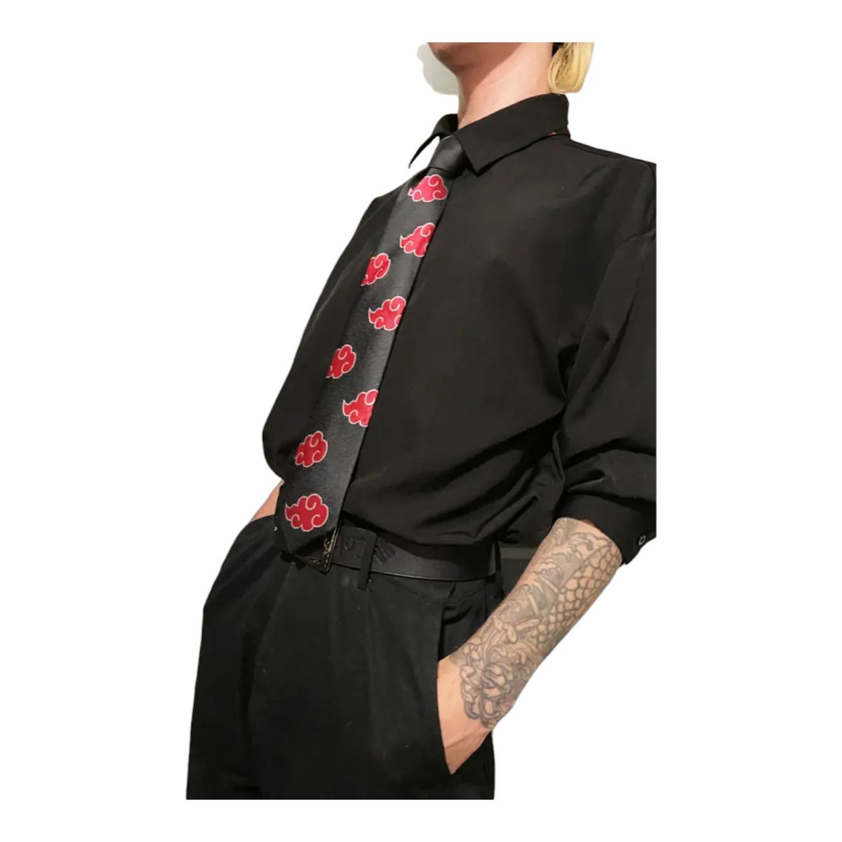 GENERICO - Corbata Corbata Akatsuki Naruto Cosplay