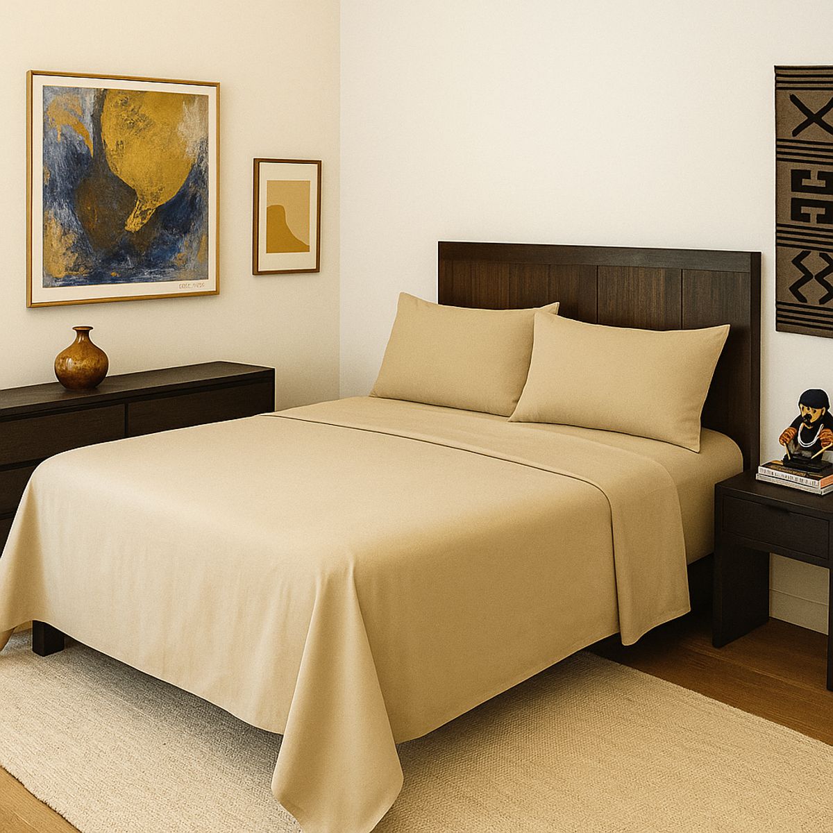 ARMONIA - Juego de cama Crema SuperKing 144 h Unicolor