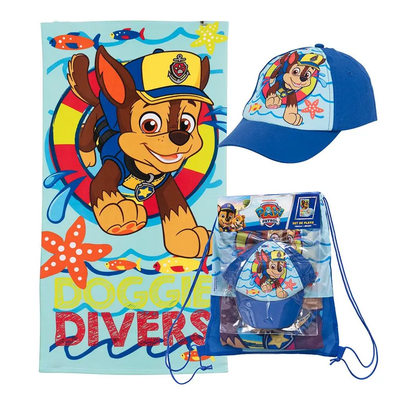 MASHINI - Toalla De Playa Infantil Con Bolso 70x140 + Jockey Mashini Pwp Divers