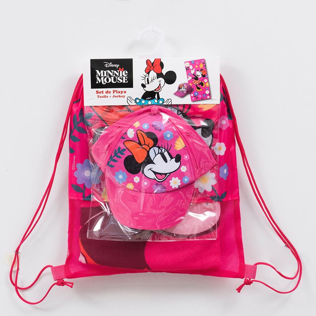 MASHINI - Toalla De Playa Infantil Con Bolso 70x140 + Jockey Minni Spring