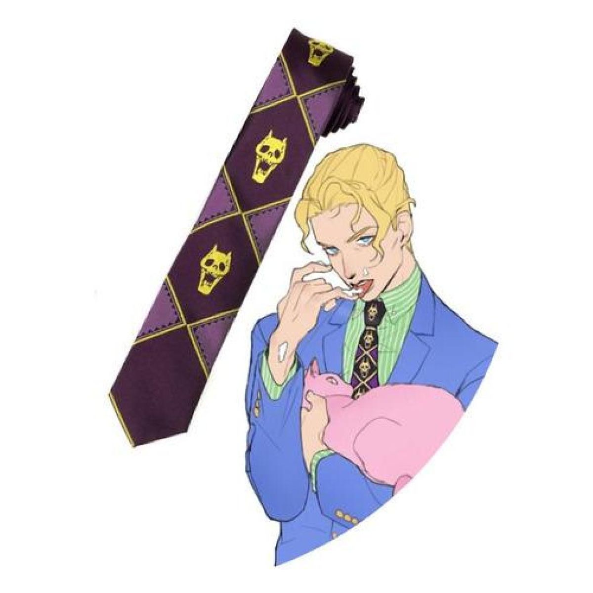 GENERICO - Corbata Jojos Bizarre Adventure Kira Yoshikage Killer Queen