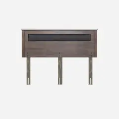 ROSEN - Respaldo Ferrara Madera-Cuerina Gris King