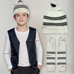 UTILISIMO - Traje Chilote Gorro+Polainas Fiestas Patrias Niño Talla M