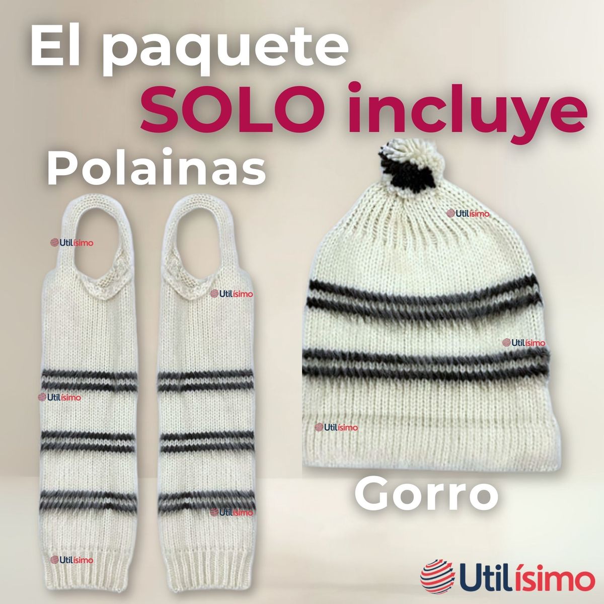 UTILISIMO - Traje Chilote Gorro+Polainas Fiestas Patrias Niño Talla M