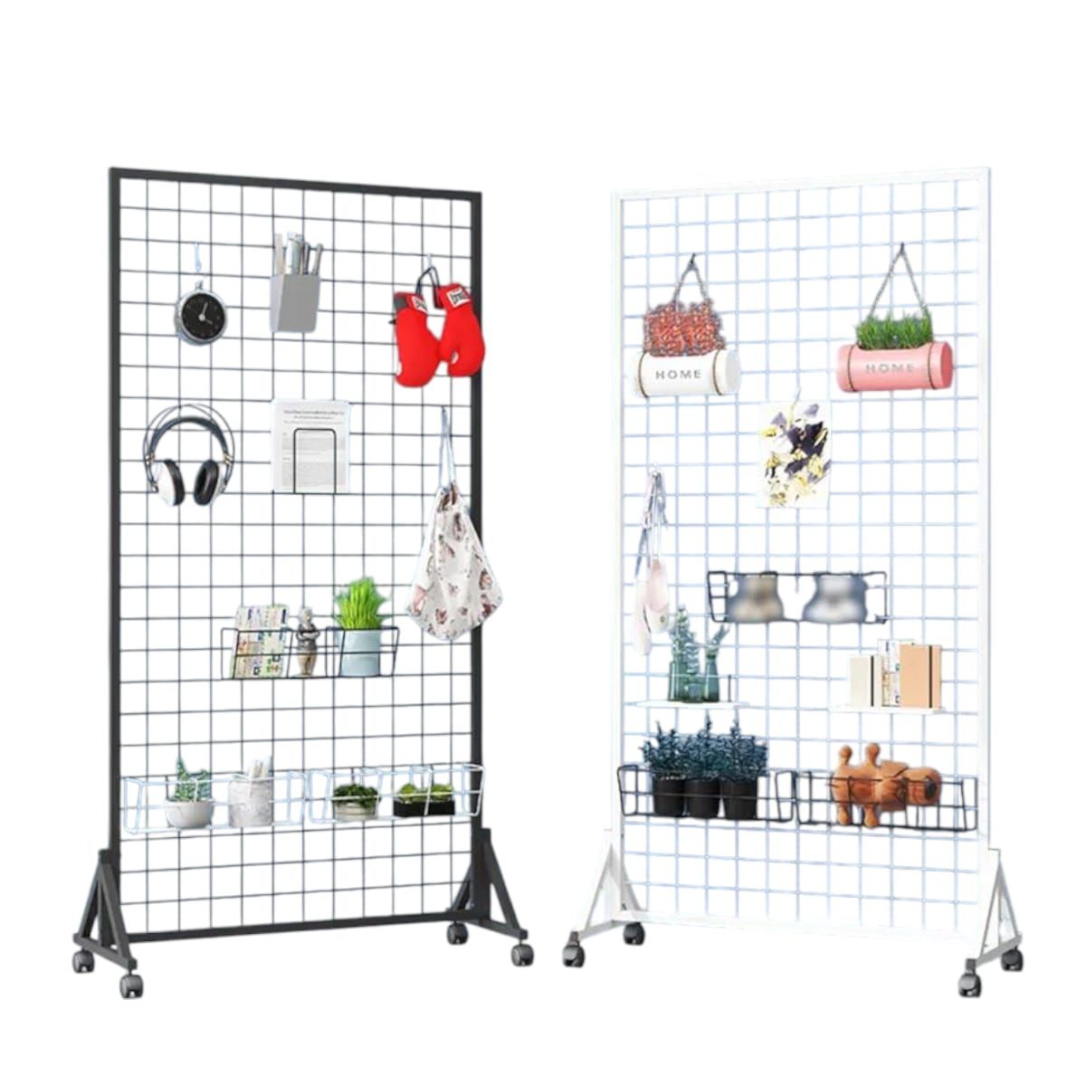 GENERICO - Malla de Metal Blanca con Ruedas 190X80X40cm Gms