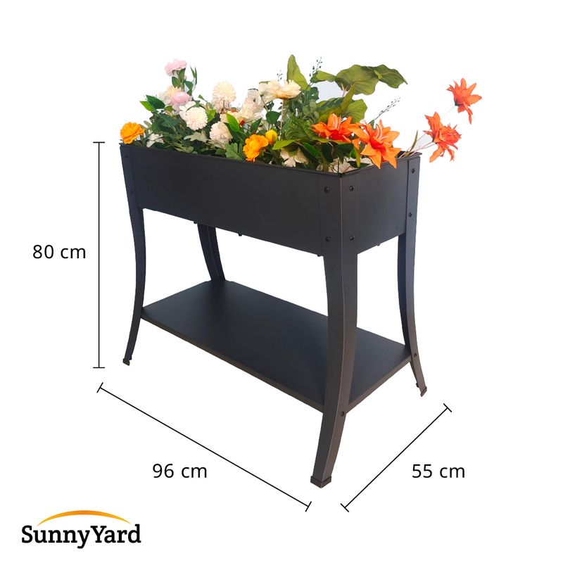 SUNNYYARD - Jardinera Macetero Metal Rectangular SunnyYard