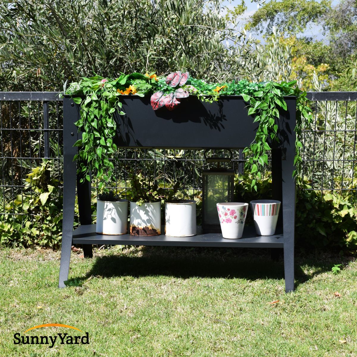 SUNNYYARD - Jardinera Macetero Metal Rectangular SunnyYard