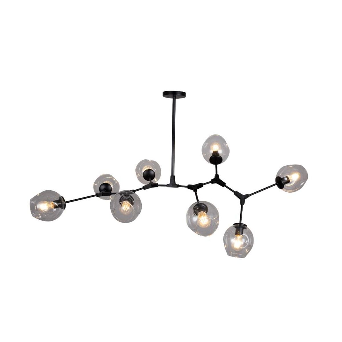 BP ILUMINACION - Lámpara Colgante Zincir Negro 8 Luces E27