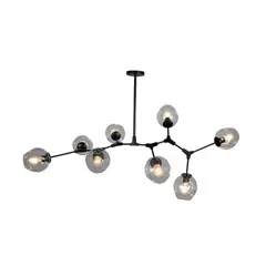 BP ILUMINACION - Lámpara Colgante Zincir Negro 8 Luces E27