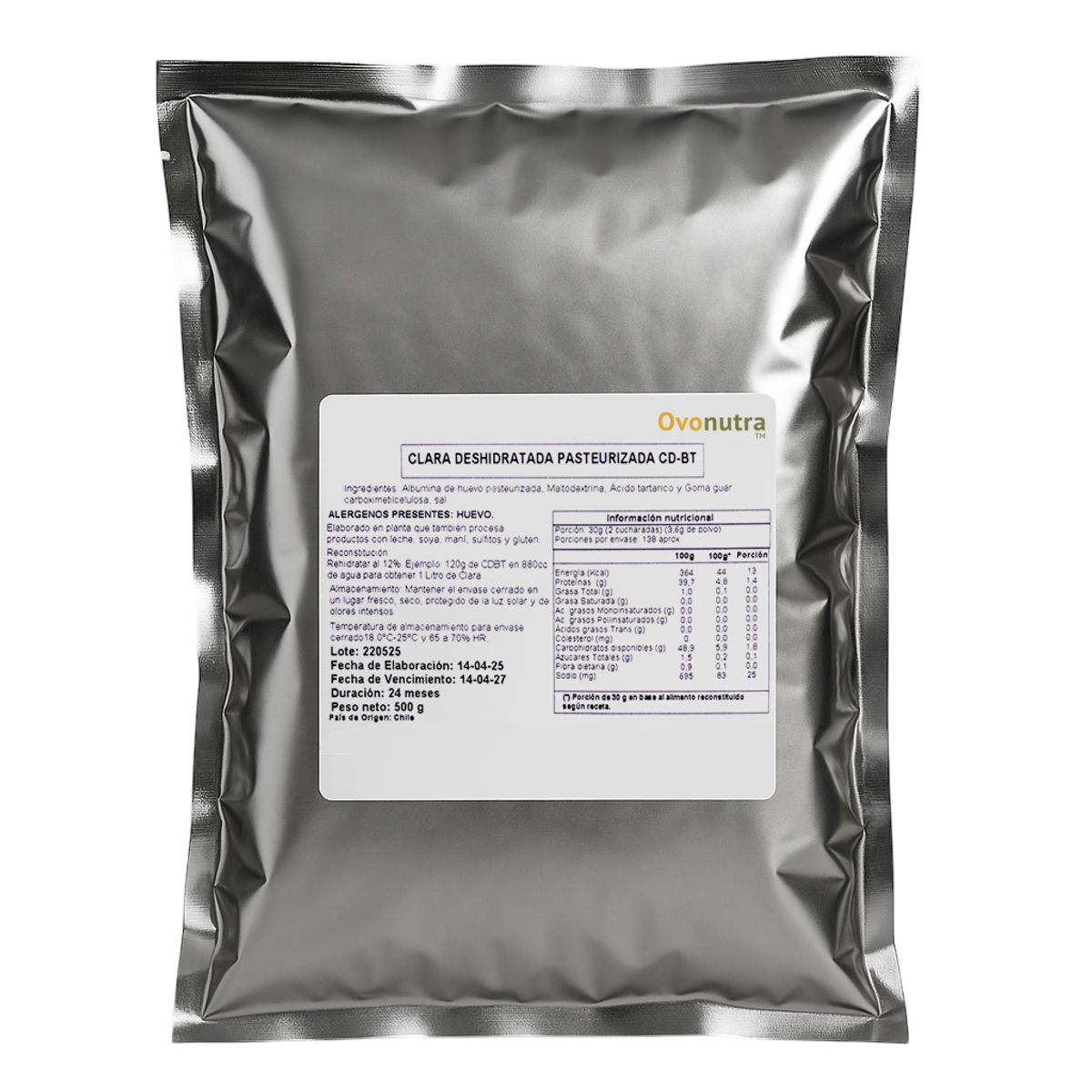 OVO - Clara en polvo Ovonutra Pasteurizada 500grs