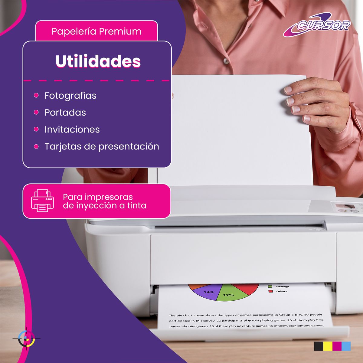 CURSOR - Papel Fotografico A4 Matte 128G 100 Hojas CURSOR - Blanco