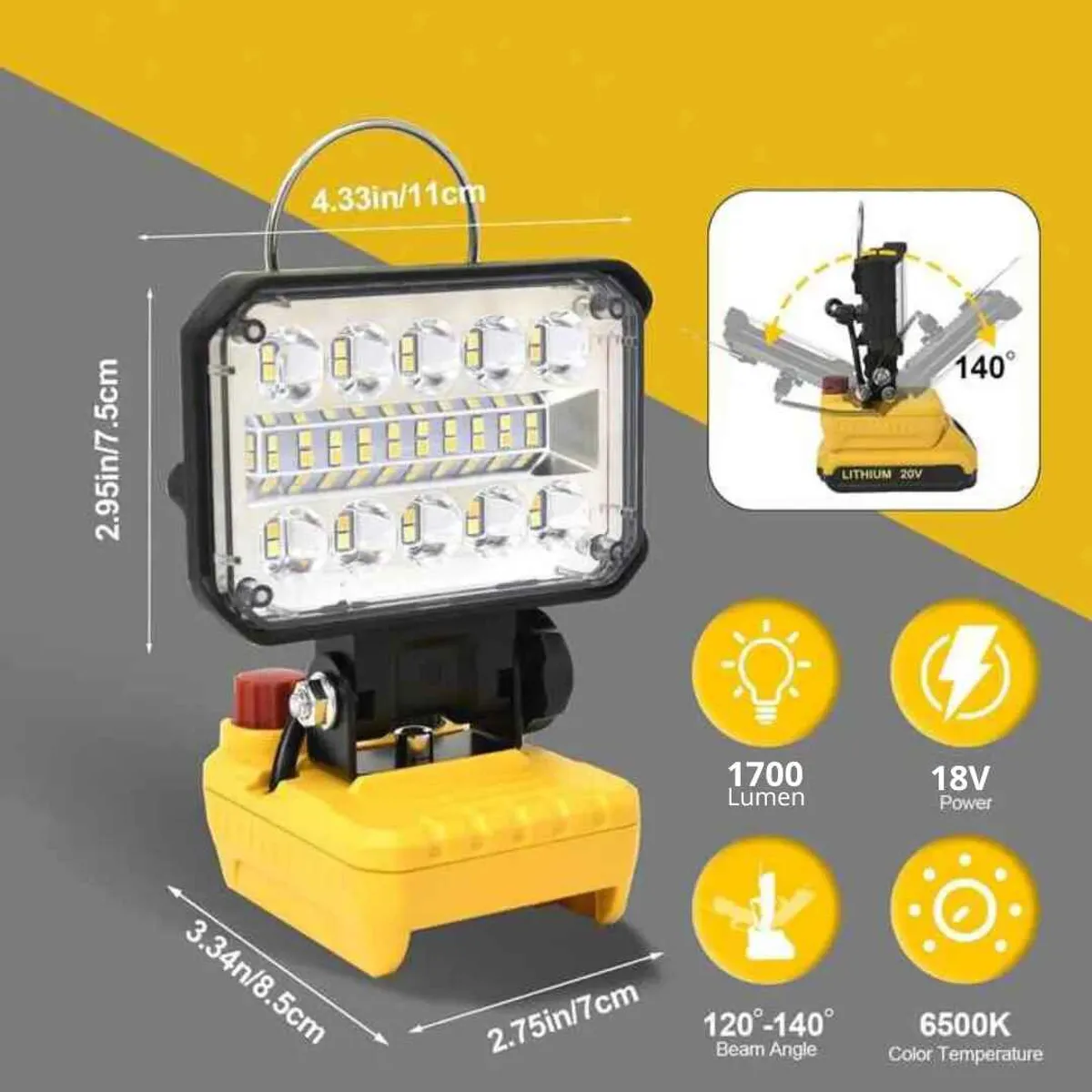 GENERICO - Luz Inalámbrica Portátil Led Recargable 18v Usb Tipo C