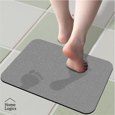 Imagen 2 del producto Piso De Baño Goma Antideslizante Ultraabsorbente Gris Claro