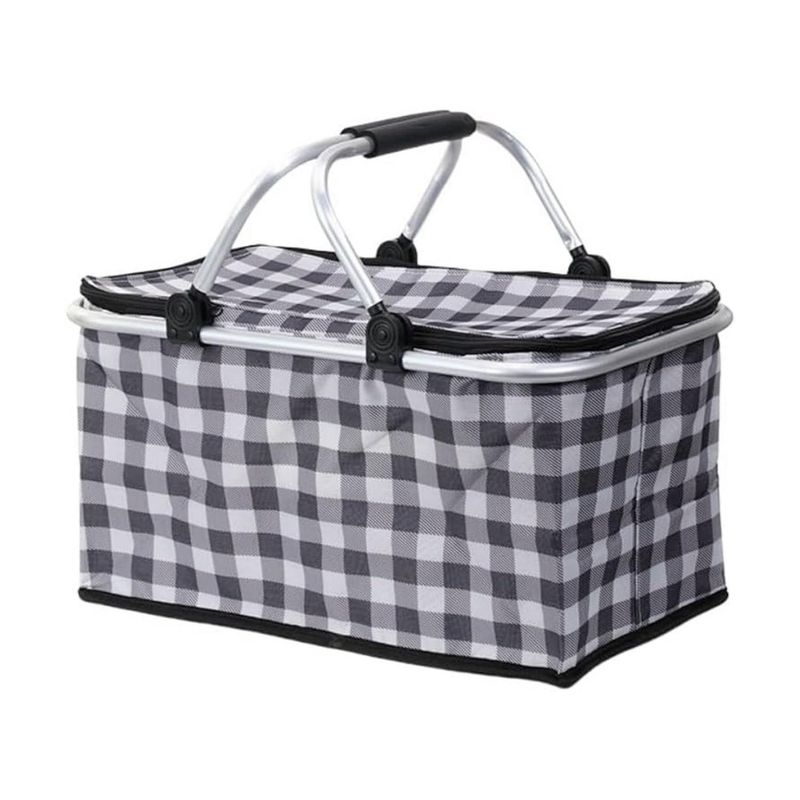 GLOBAL LATIN GROUP - Canasta de Picnic con Aislante Térmico Viajera Plegable - Gris