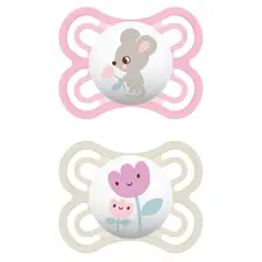 MAM - 2 Chupetes de Silicona Perfect 0-6 Meses Rosado
