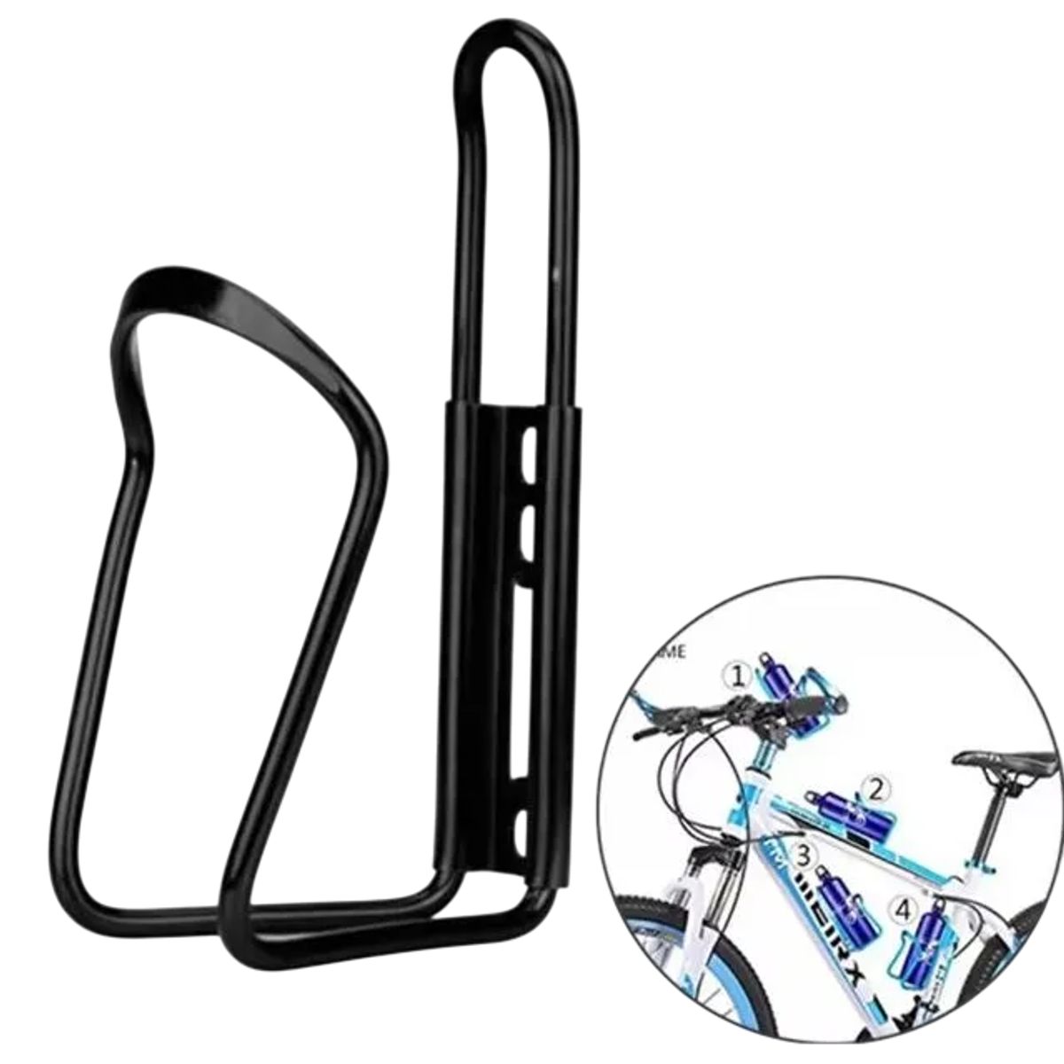 GENERICO - Porta Caramañola Bicicleta Aluminio Color Negro
