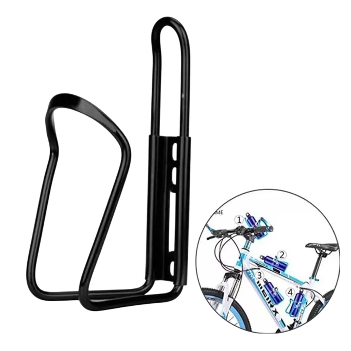 GENERICO - Porta Caramañola Bicicleta Aluminio Color Negro
