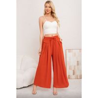 Pantalon Palazzo Algodon Mujer Tipo Lino Casual Playero Bolsillos 3004