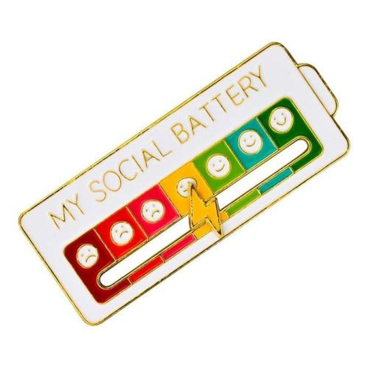GENERICO - Broche Pin Divertido My Social Battery Bateria Social