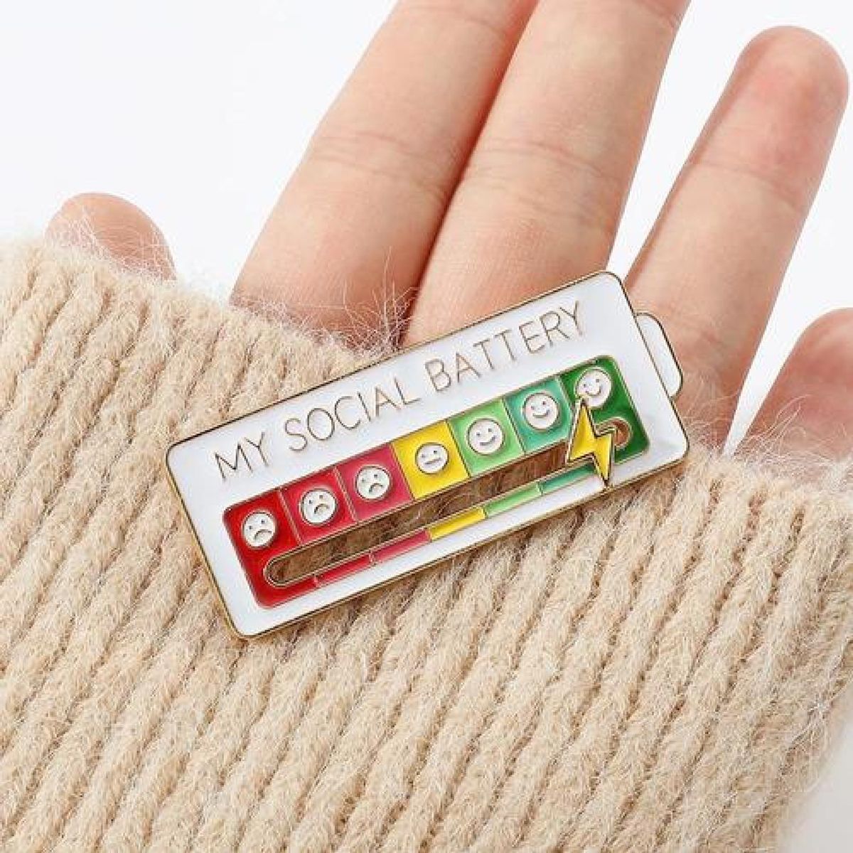 GENERICO - Broche Pin Divertido My Social Battery Bateria Social