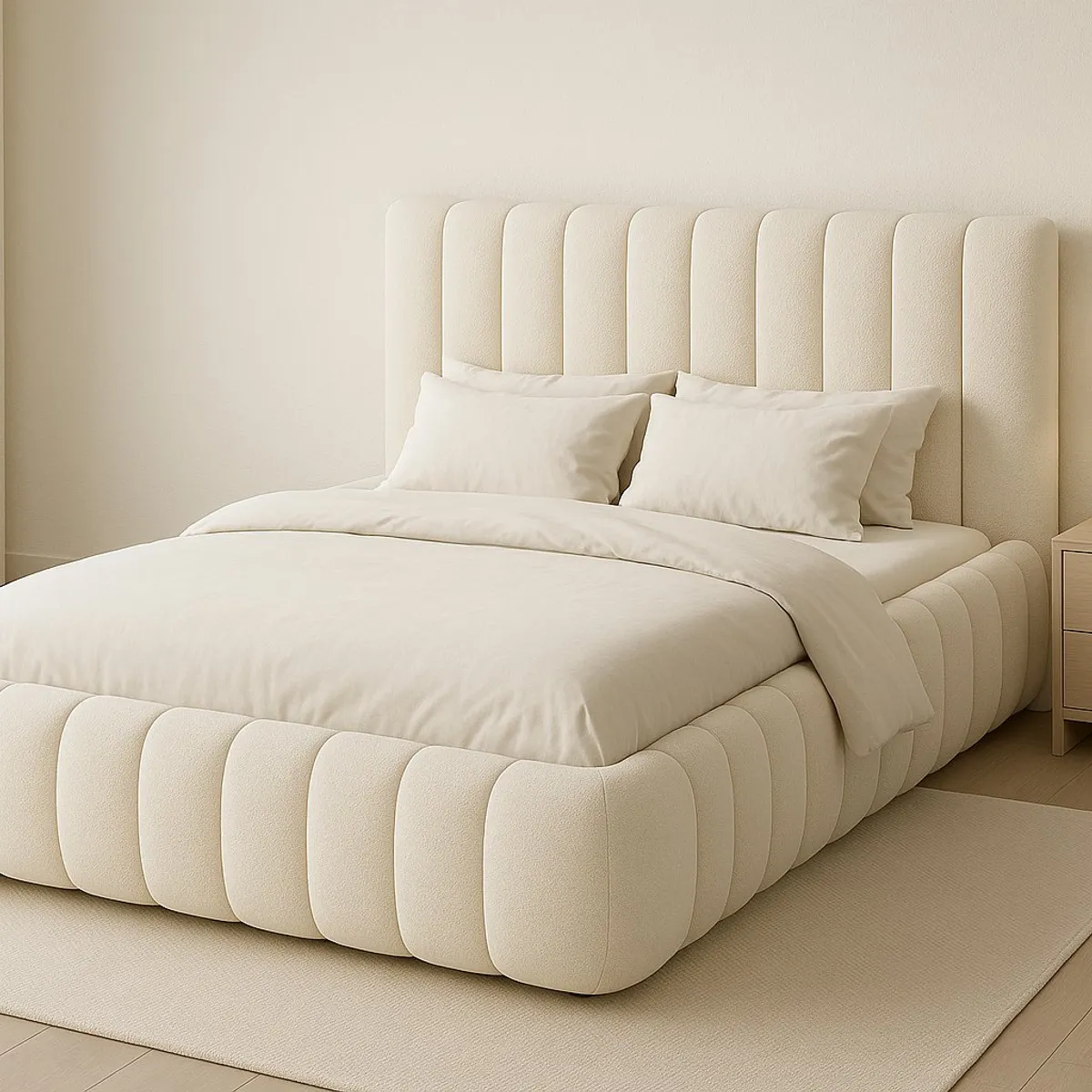 GENERICO - Cama Nube 2 Plazas + Colchón 2P Mery Desing 30CM + 2 Almohadas Masel