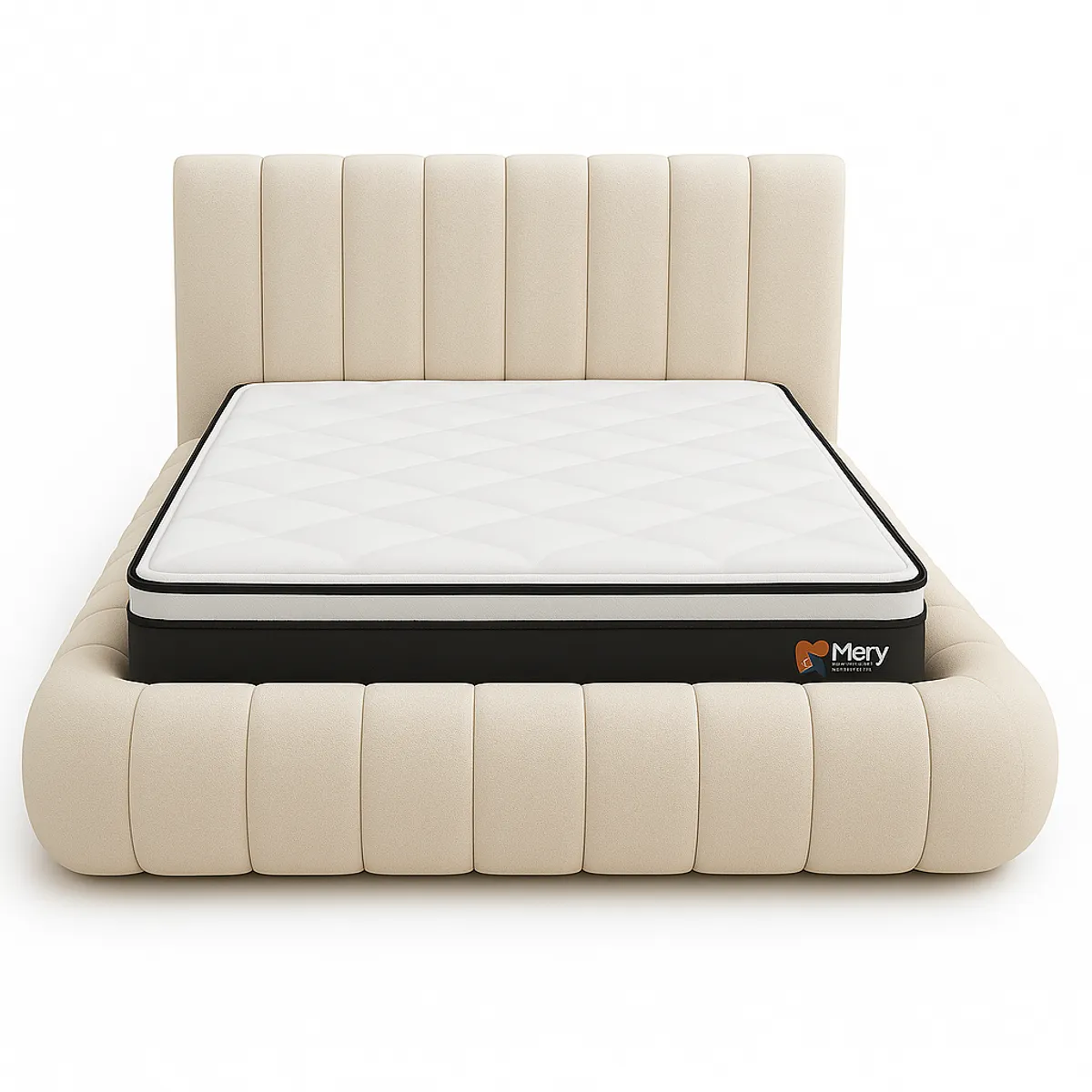 GENERICO - Cama Nube 2 Plazas + Colchón 2P Mery Desing 30CM + 2 Almohadas Masel