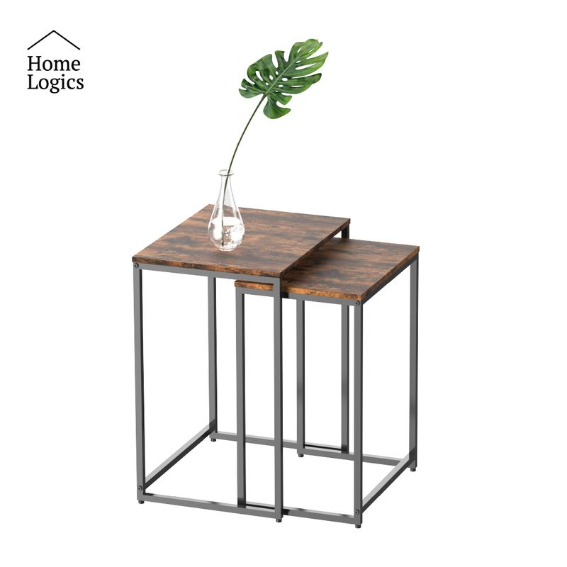 HOME LOGICS - Set De 2 Mesas De Centro Lateral Home Logics