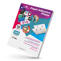 CURSOR - Papel Adhesivo Matte Carta 128gr 50Hojas - Blanco
