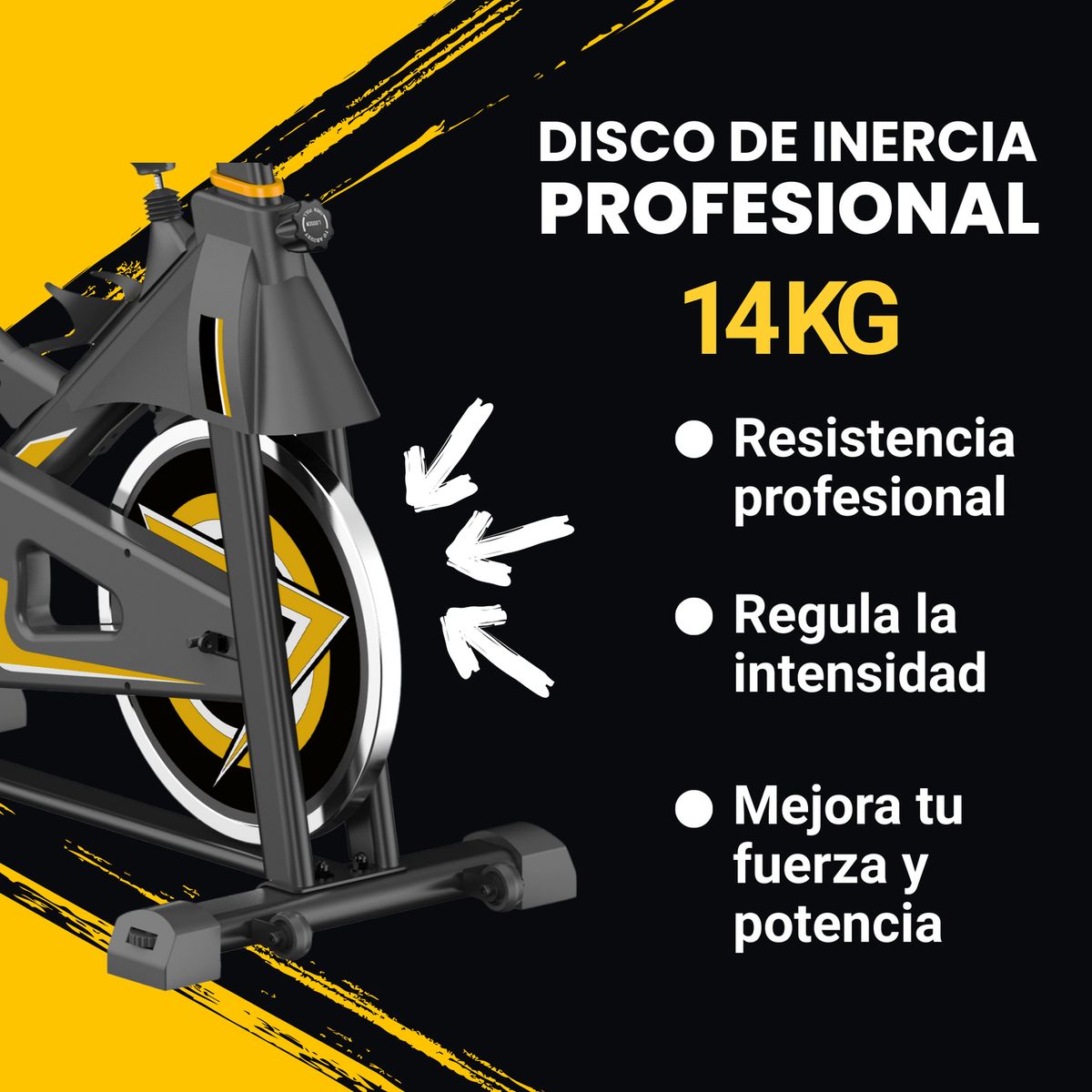 YEP S - Bicicleta Spinning Anti shock Pro 14 KG Disco 1016-4