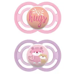 MAM - 2 Chupetes de Silicona SkinSoft Perfect 6 Meses + Rosado