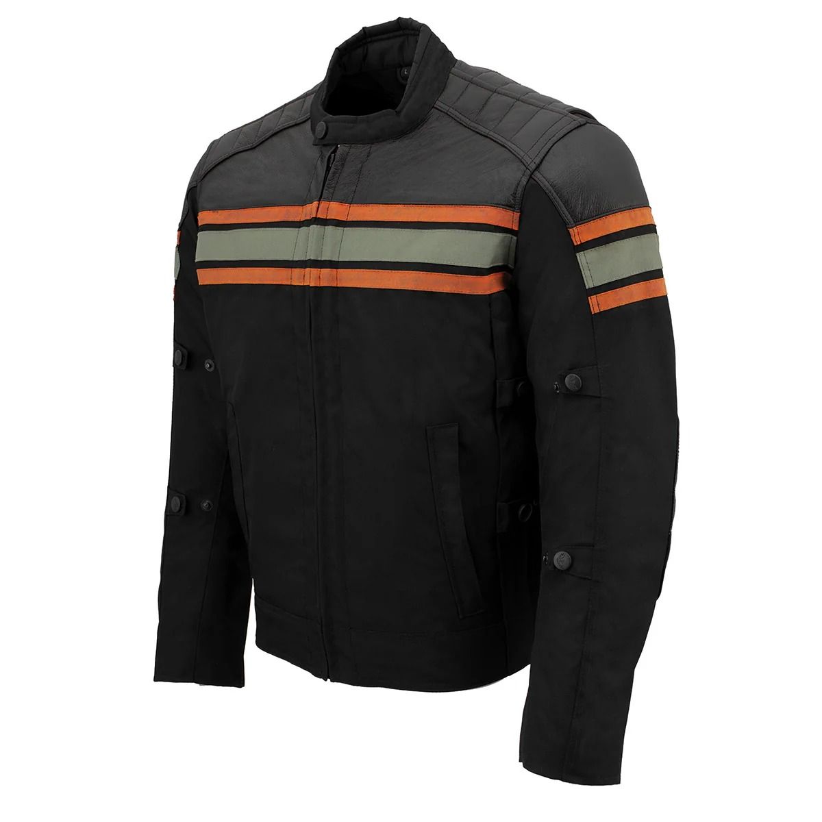 MILWAUKEE LEATHER - MILWAUKEE LEATHER  Chaqueta Híbrida TextilCuero con Protecciones