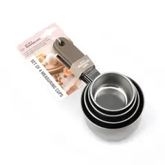 HOME LOGICS - Tazas Medidoras Acero Inoxidable Con Mango Set 4 Home Logcis