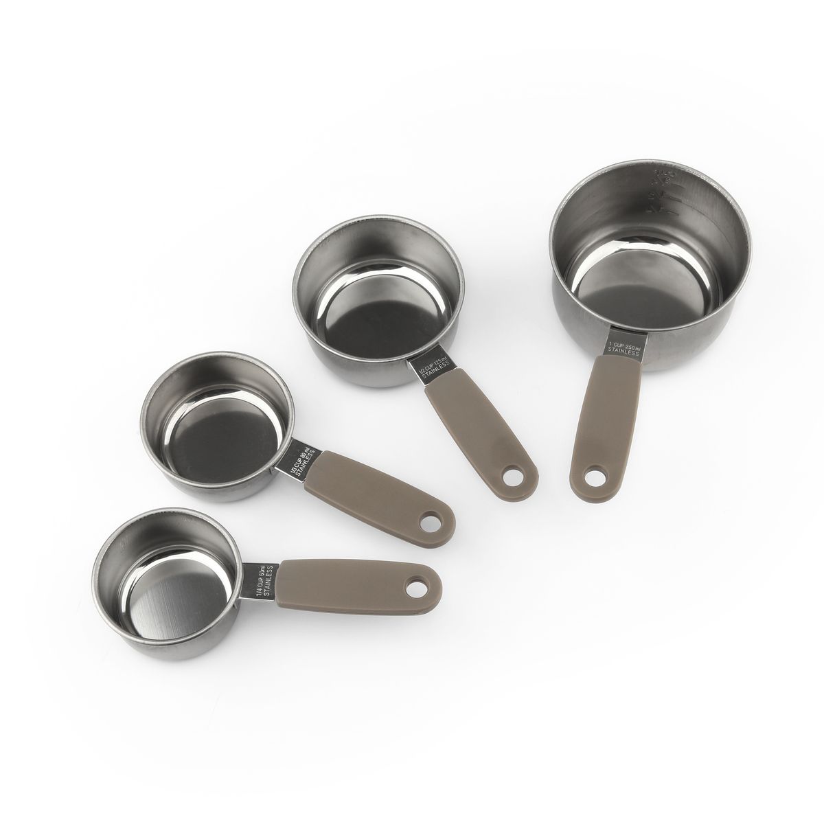 HOME LOGICS - Tazas Medidoras Acero Inoxidable Con Mango Set 4 Home Logcis Kiosclub