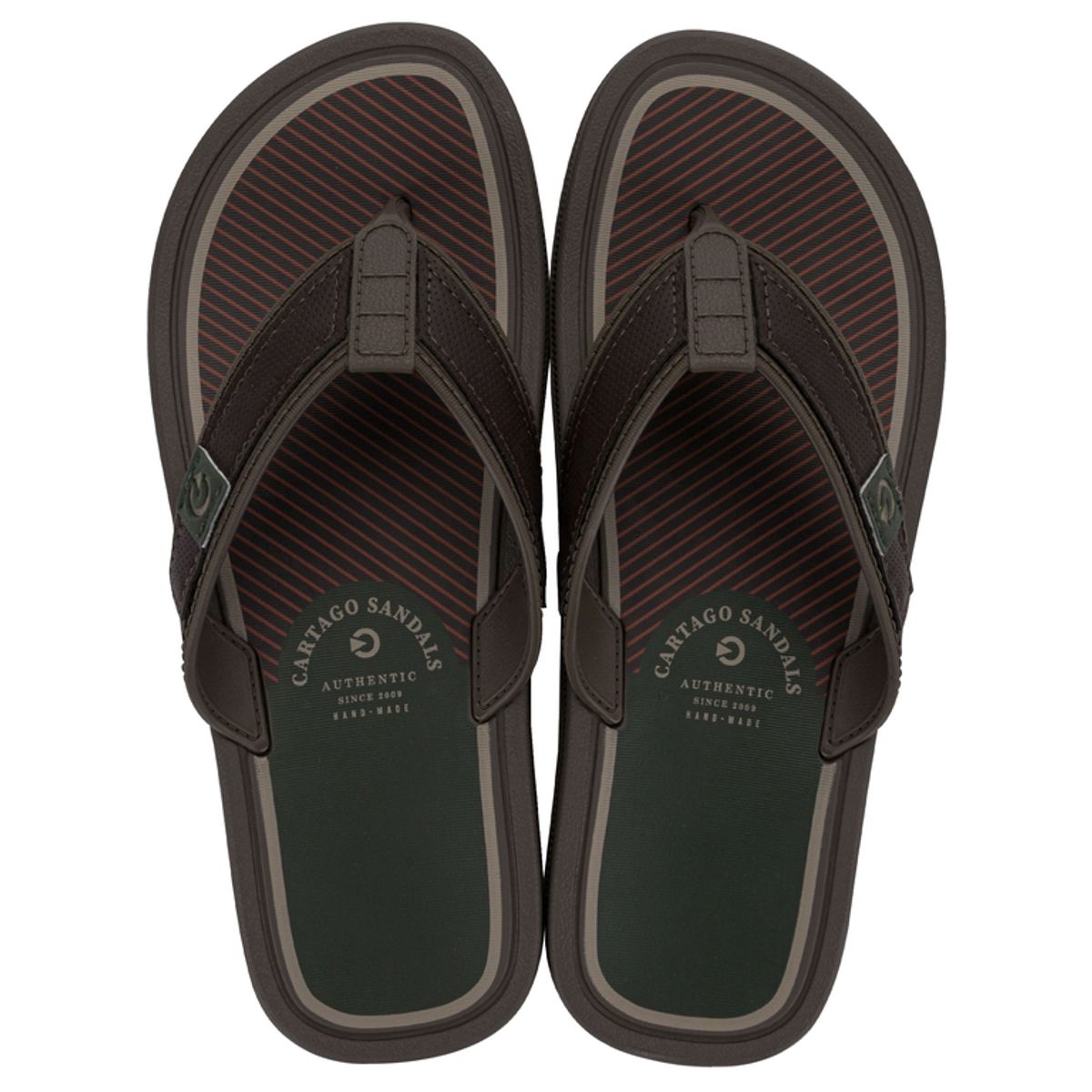 CARTAGO - Sandalia Hombre Café/Verde Maiorca Esencial Cartago