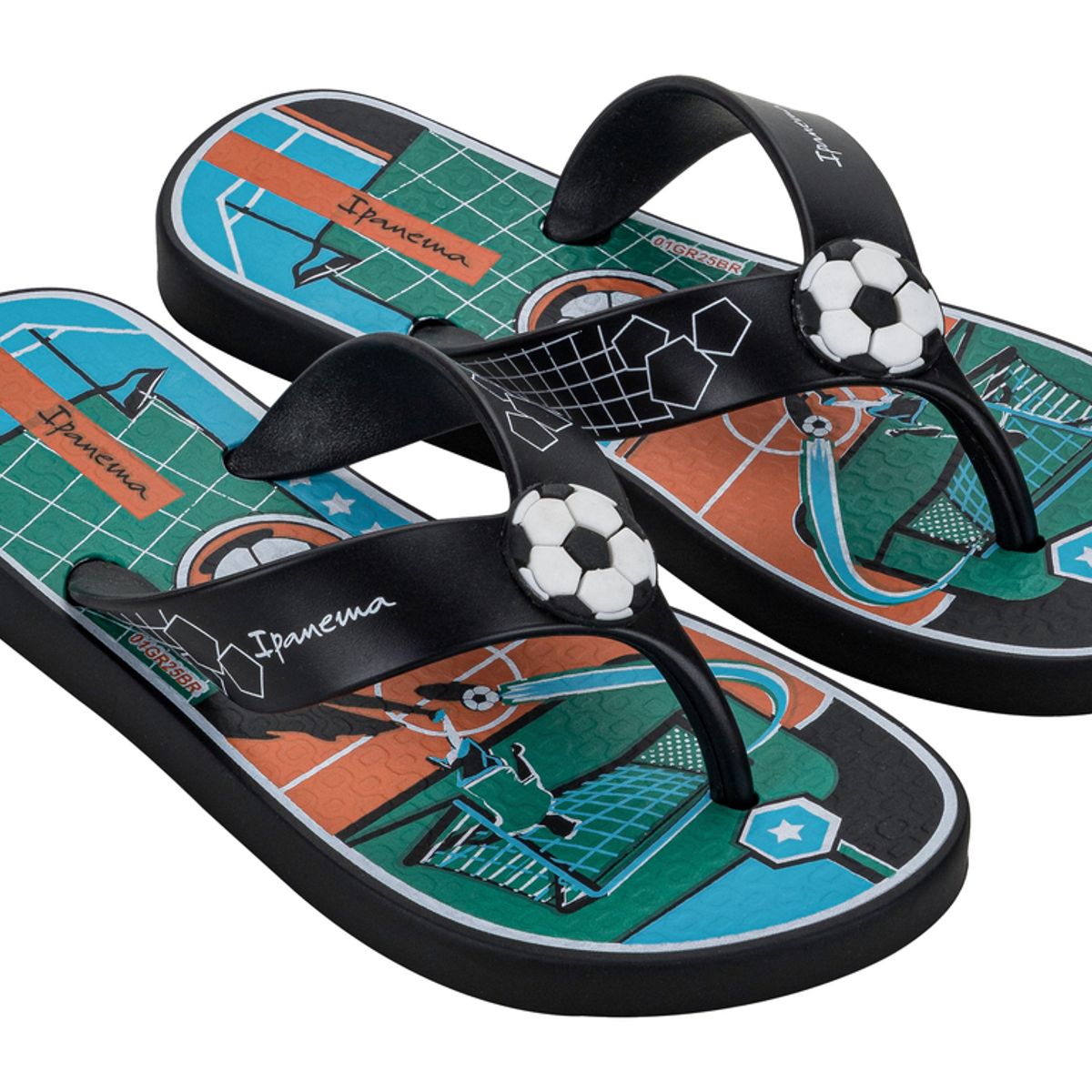 IPANEMA - Sandalia Infantil Negro/Verde Sporty Ipanema