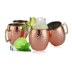 GENERICO - Set 3 Vasos Jarras Mug Cobre Premium Coctel Tragos Barra Bar