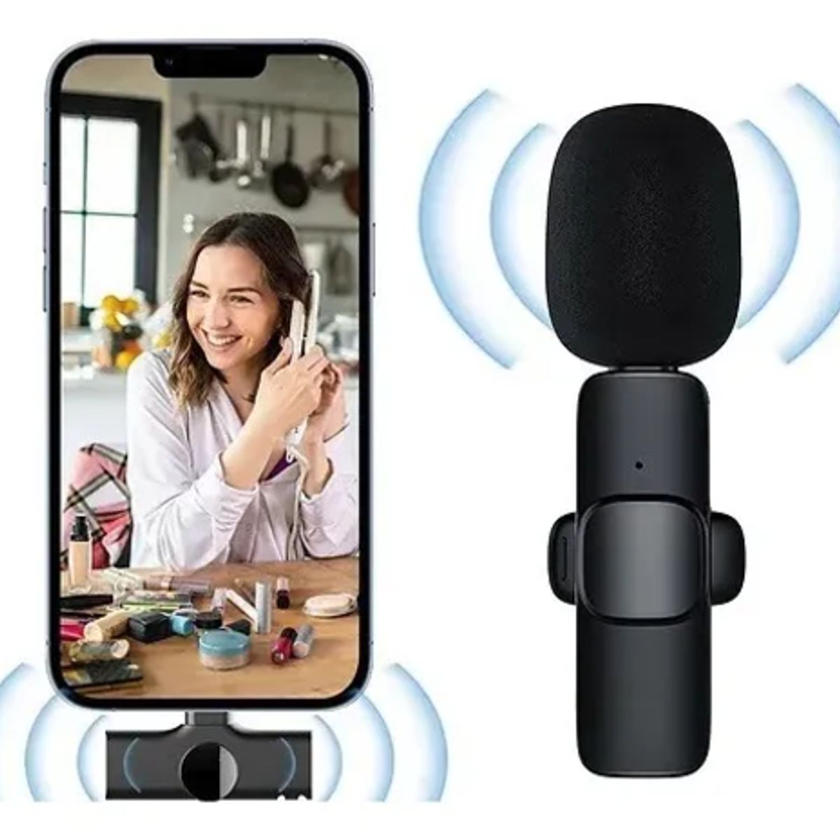 Micrófono Inalámbrico Solapa Para iPhone Lightning, marca GENERICO - Foto Principal