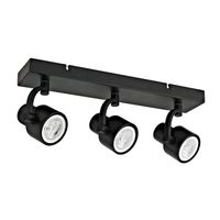 Foco Sobrepuesto Komo 3 Luces Negro Mate Gu10