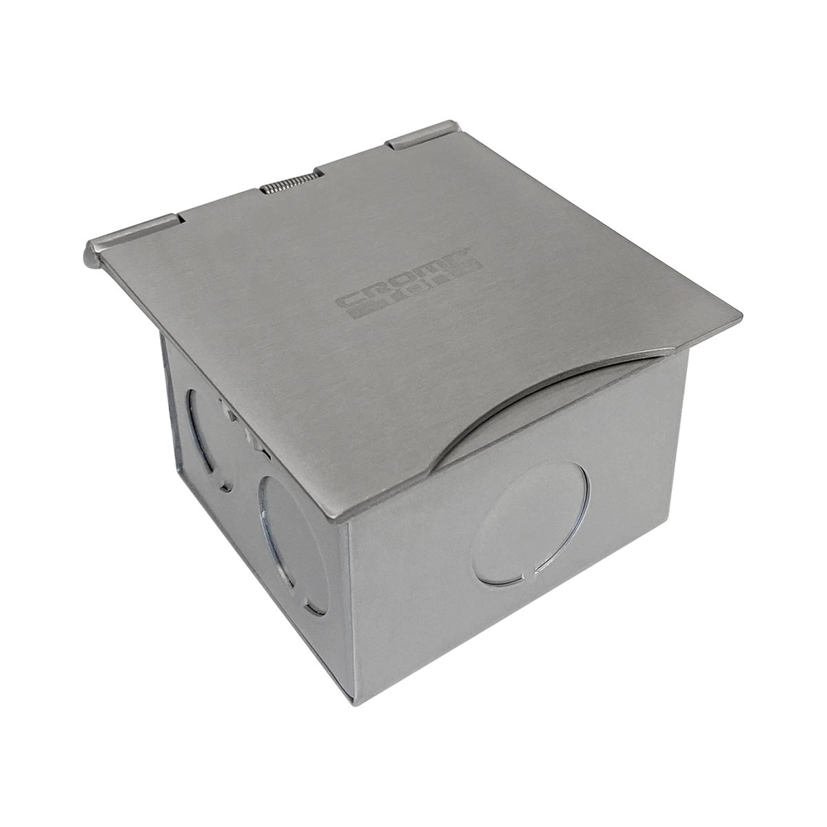 CROMPTON - Caja de Piso 2 Módulos  Acero Cepillado IP30 Cowork