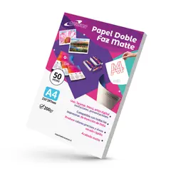 CURSOR - Papel Doble Faz Matte A4 200gr 50 Hojas - Blanco