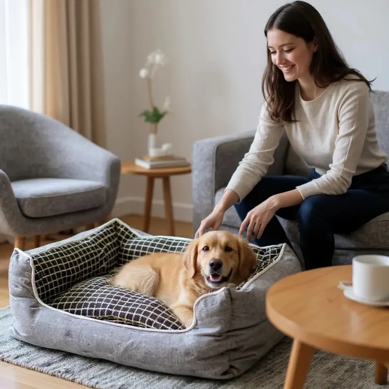 BLOCCARE - Cama Para Mascotas Espuma - Talla L Gris