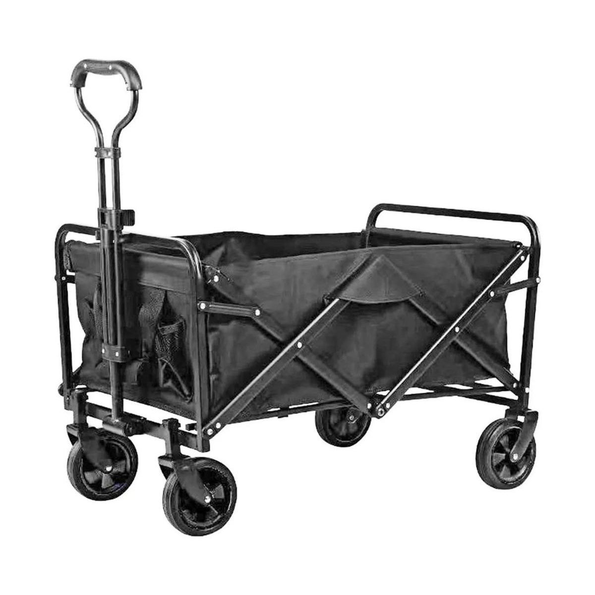 FOUR - Carrito Plegable de Camping Negro - Capacidad 80 Kg