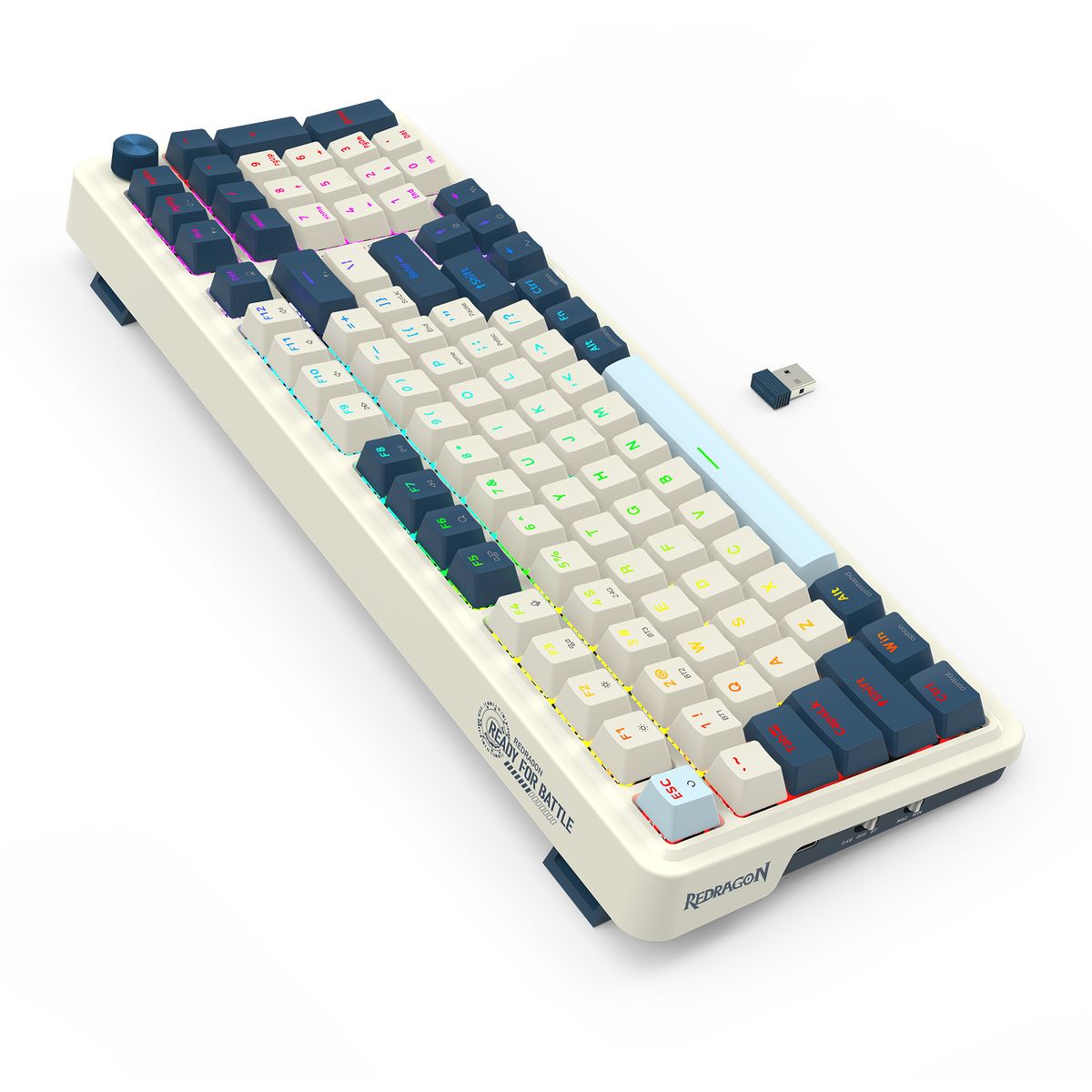 REDRAGON - Teclado Redragon Eisa PRO K686SP-RGB-PRO-SP Blanco y Azul