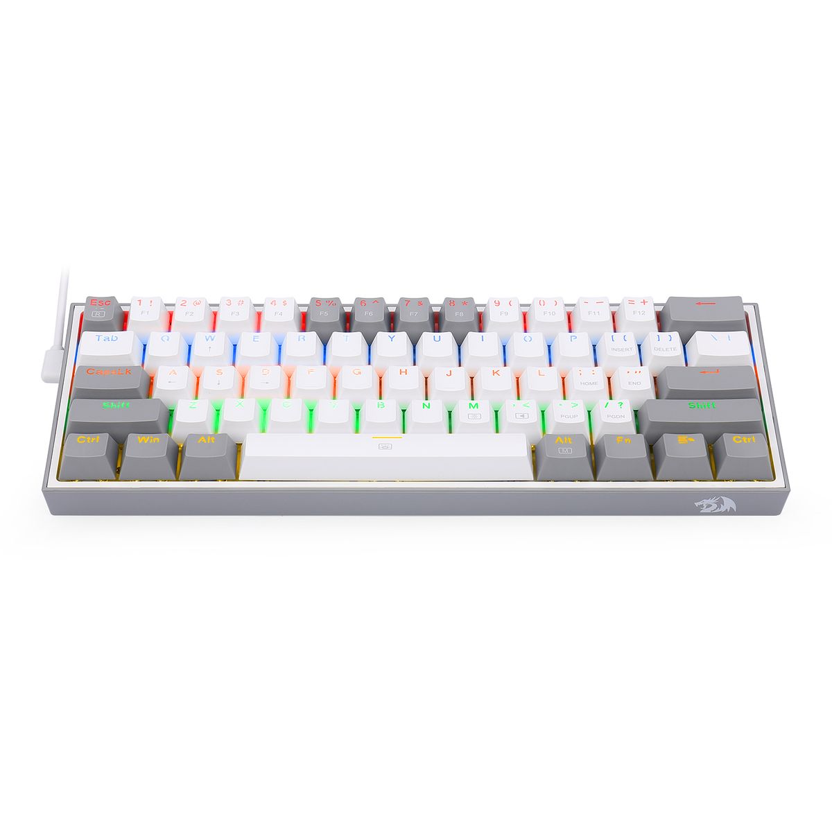 REDRAGON - Teclado Gamer Fizz RGB K617-RGB White/Grey