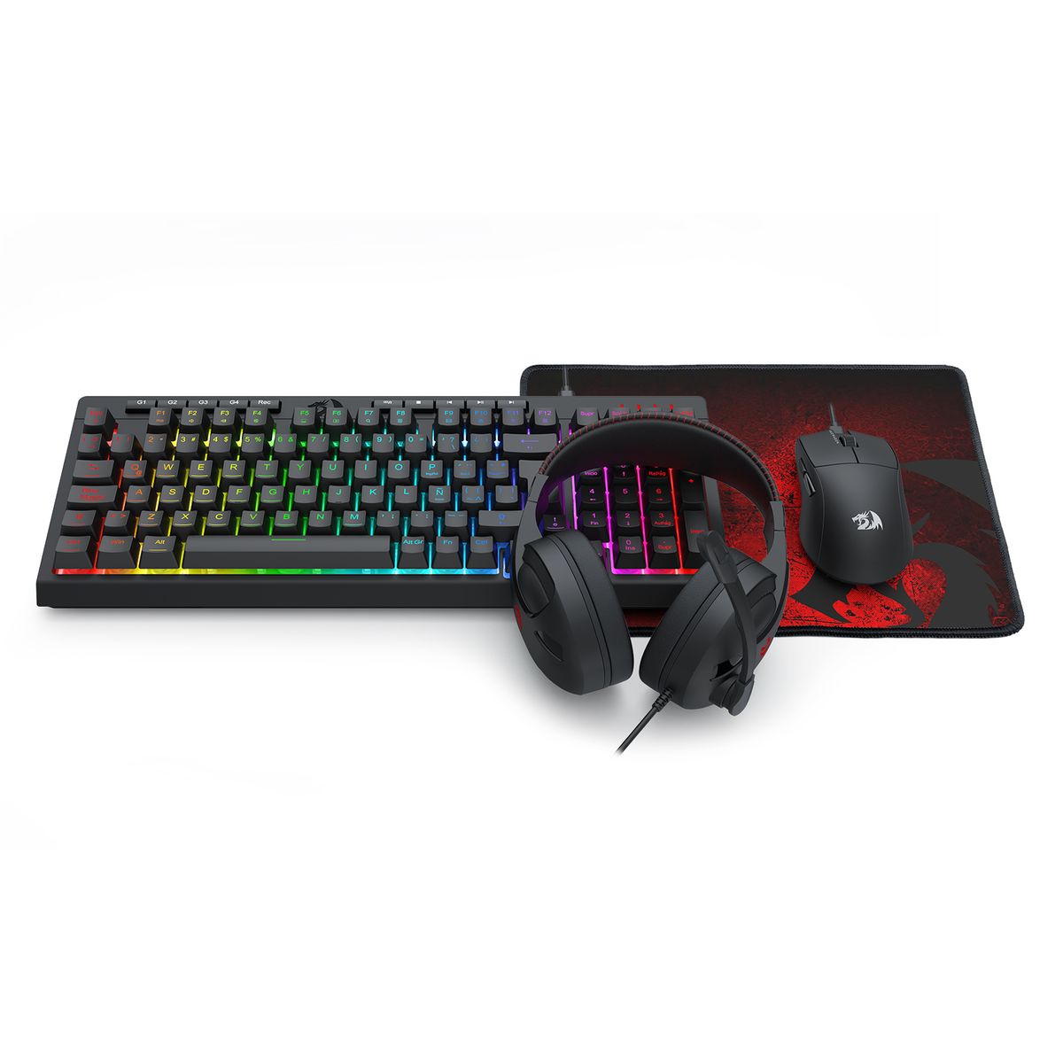REDRAGON - Kit Teclado y Mouse Gamer Redragon S147 Combo 4 en 1