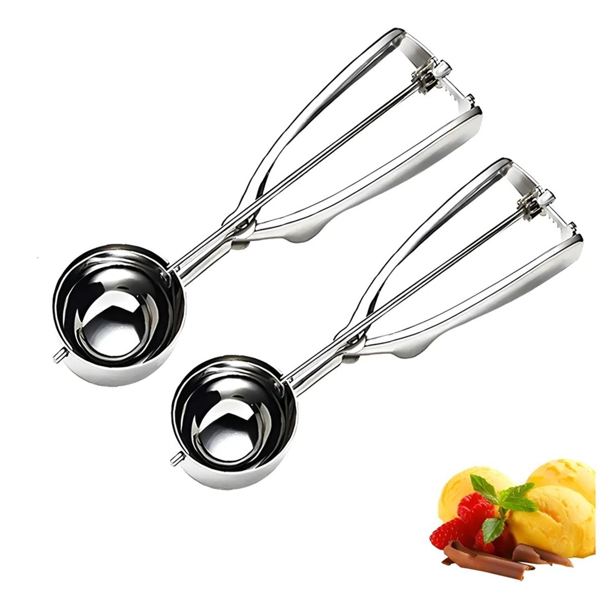 PASTELERIUSCL - 2 Cucharas Helado Concionadora Cuchara Para Helado Cuchara De Helado Bola De Helado  Profesional 6cm