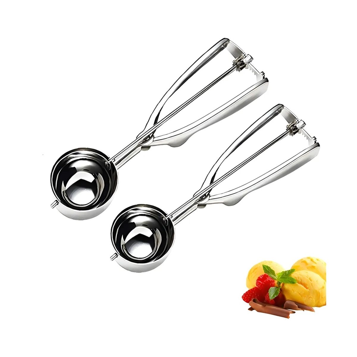 PASTELERIUSCL - 2 Cucharas Helado Concionadora Cuchara Para Helado Cuchara De Helado Bola De Helado  Profesional 6cm