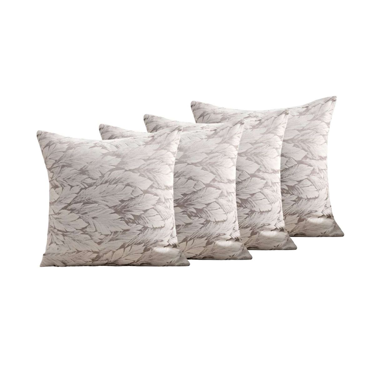 GENERICO - PACK DE 4 FUNDAS DE COJINES CON DISEÑO DE HOJA 45CM X 45 CM C3